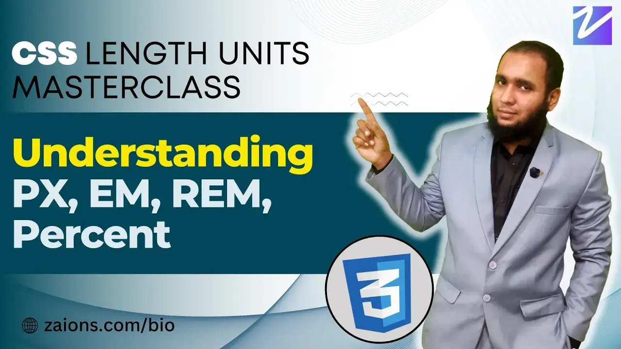 CSS Length Units Masterclass Understanding PX EM REM Percent Zaions Urdu Tutorial