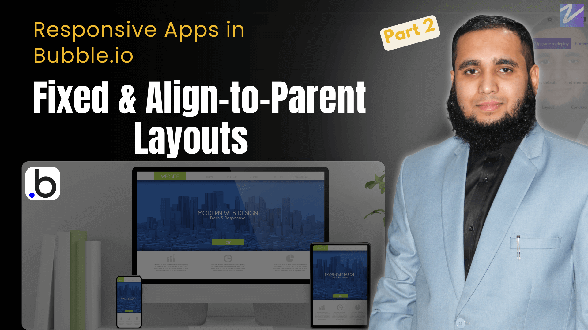 Responsive Apps in Bubble.io - Fixed & Align-to-Parent Layouts (Part 2) UrduHindi Zaions aoneahsan